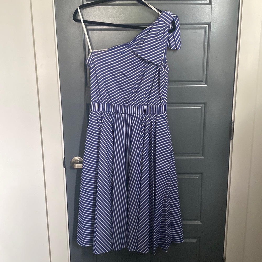 Eliza J one shoulder fit and flare dress